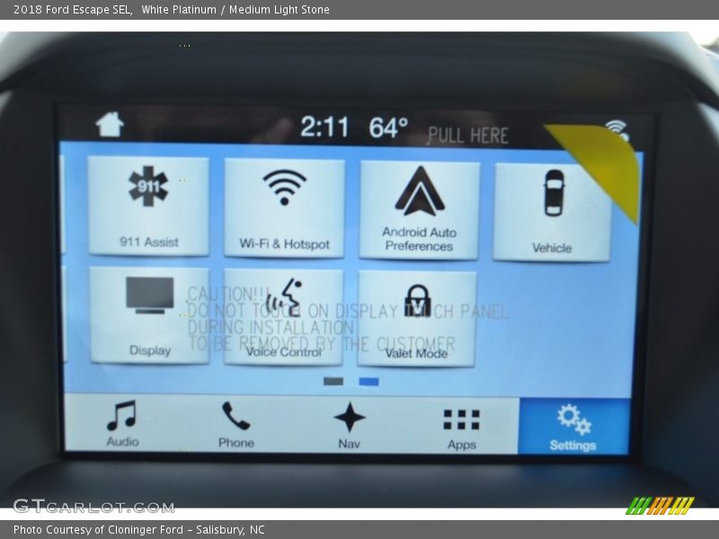 White Platinum / Medium Light Stone 2018 Ford Escape SEL