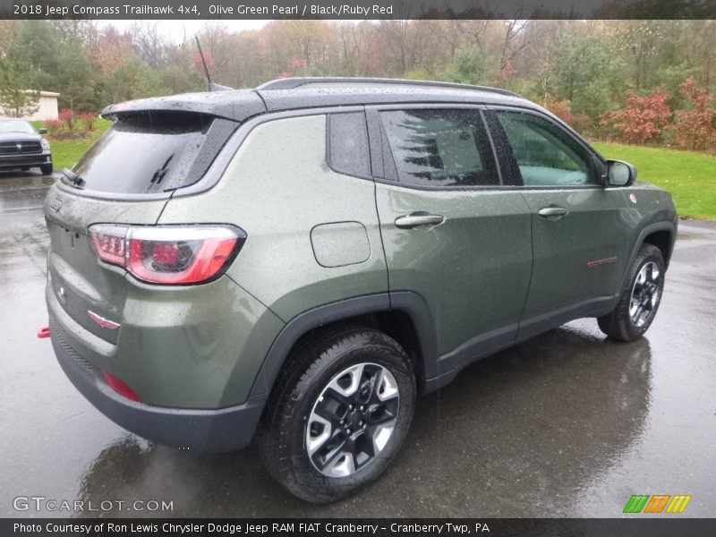 Olive Green Pearl / Black/Ruby Red 2018 Jeep Compass Trailhawk 4x4