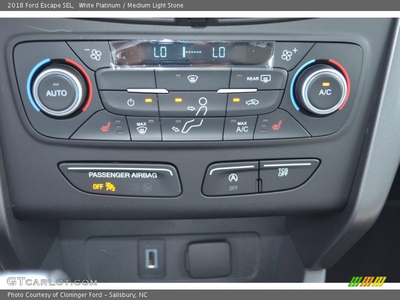 White Platinum / Medium Light Stone 2018 Ford Escape SEL