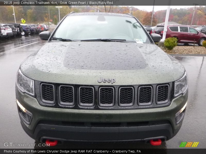 Olive Green Pearl / Black/Ruby Red 2018 Jeep Compass Trailhawk 4x4