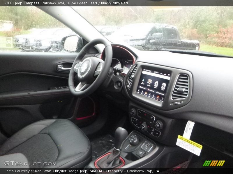Olive Green Pearl / Black/Ruby Red 2018 Jeep Compass Trailhawk 4x4