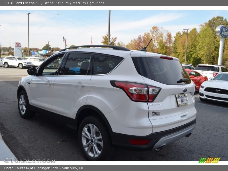 White Platinum / Medium Light Stone 2018 Ford Escape SEL