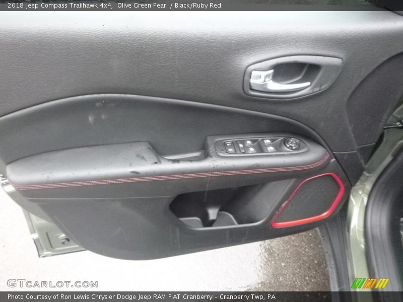 Olive Green Pearl / Black/Ruby Red 2018 Jeep Compass Trailhawk 4x4