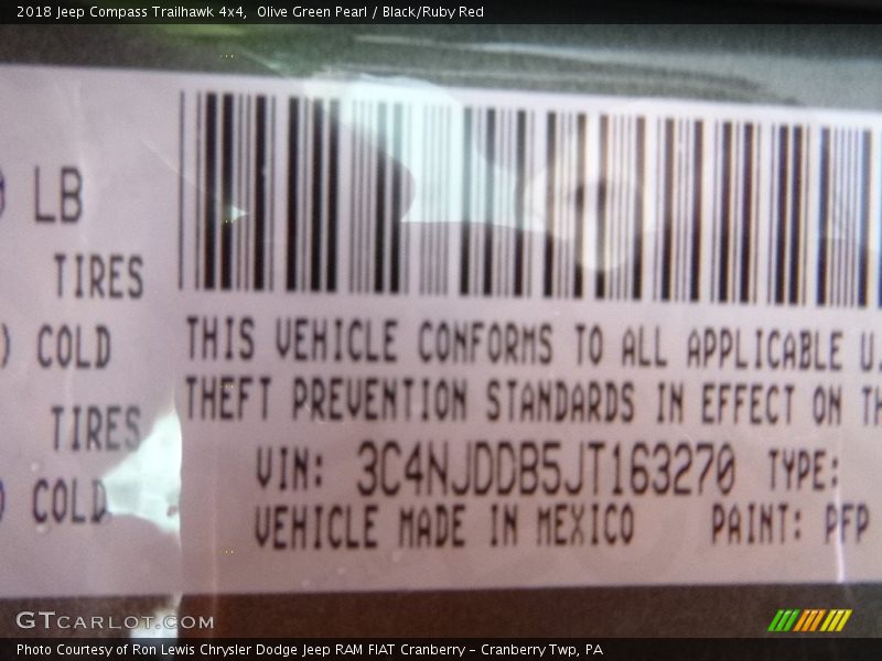 Olive Green Pearl / Black/Ruby Red 2018 Jeep Compass Trailhawk 4x4