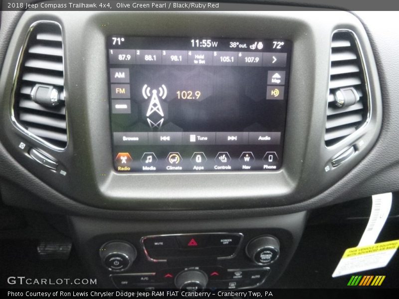 Olive Green Pearl / Black/Ruby Red 2018 Jeep Compass Trailhawk 4x4