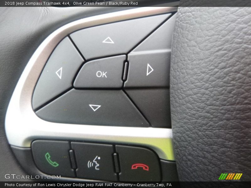 Olive Green Pearl / Black/Ruby Red 2018 Jeep Compass Trailhawk 4x4