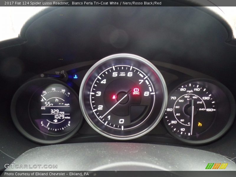 Bianco Perla Tri-Coat White / Nero/Rosso Black/Red 2017 Fiat 124 Spider Lusso Roadster