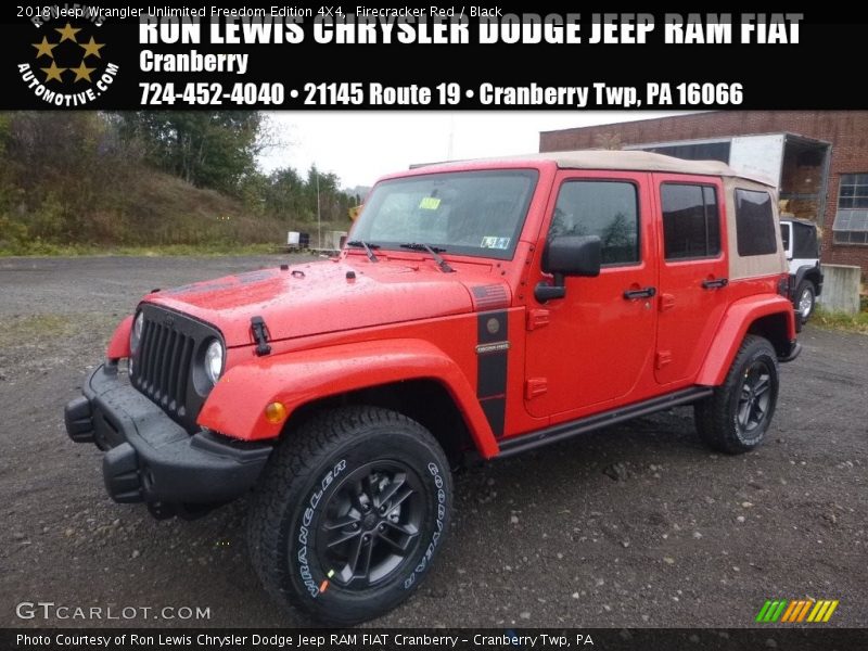 Firecracker Red / Black 2018 Jeep Wrangler Unlimited Freedom Edition 4X4