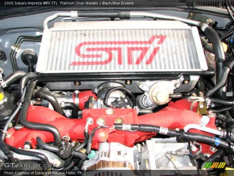 Platinum Silver Metallic / Black/Blue Ecsaine 2005 Subaru Impreza WRX STi