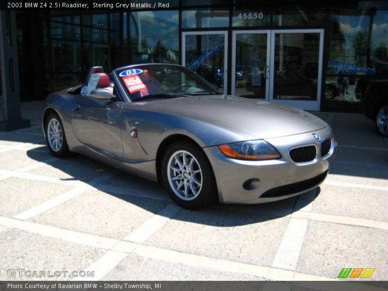 Sterling Grey Metallic / Red 2003 BMW Z4 2.5i Roadster