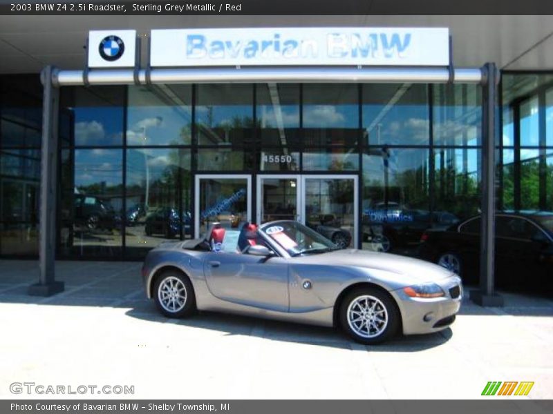 Sterling Grey Metallic / Red 2003 BMW Z4 2.5i Roadster