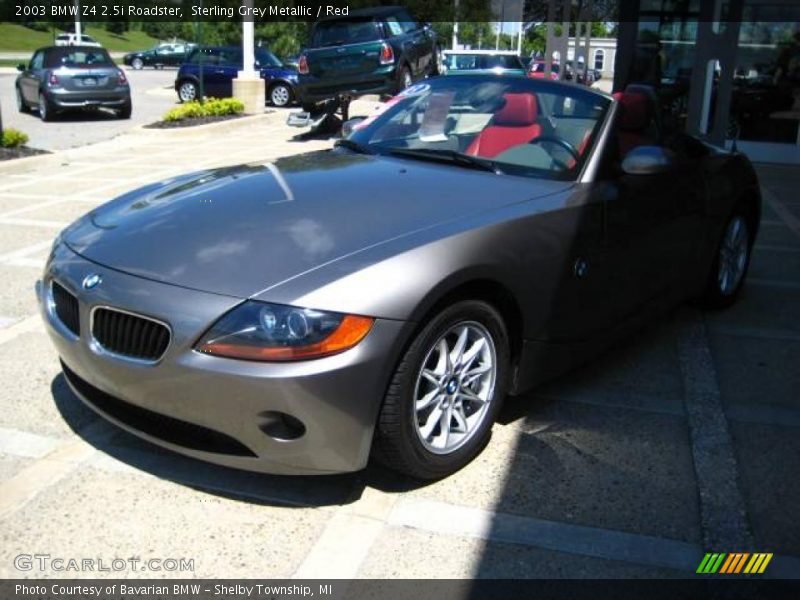 Sterling Grey Metallic / Red 2003 BMW Z4 2.5i Roadster