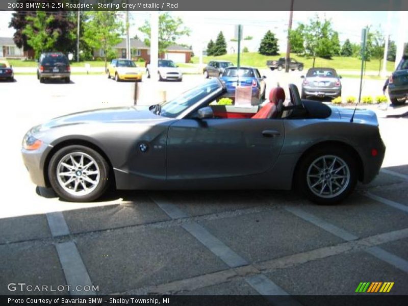 Sterling Grey Metallic / Red 2003 BMW Z4 2.5i Roadster
