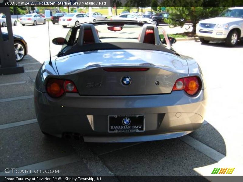 Sterling Grey Metallic / Red 2003 BMW Z4 2.5i Roadster