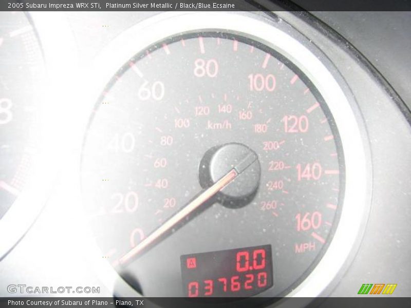 Platinum Silver Metallic / Black/Blue Ecsaine 2005 Subaru Impreza WRX STi