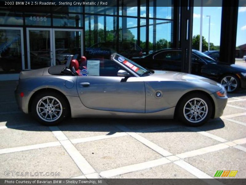 Sterling Grey Metallic / Red 2003 BMW Z4 2.5i Roadster