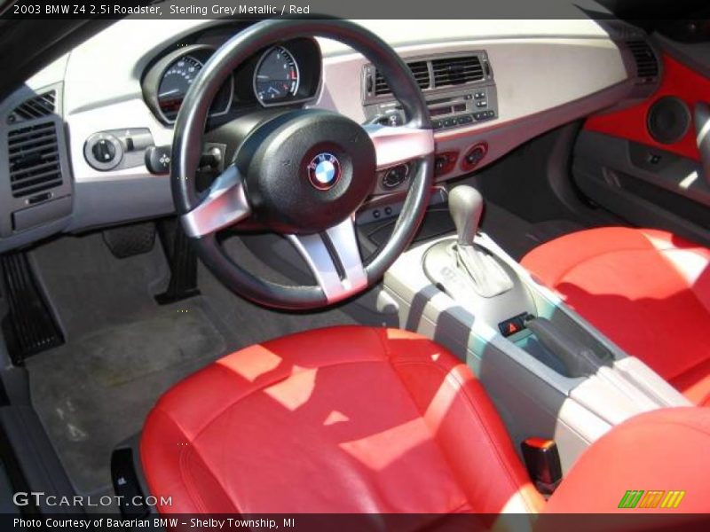 Sterling Grey Metallic / Red 2003 BMW Z4 2.5i Roadster