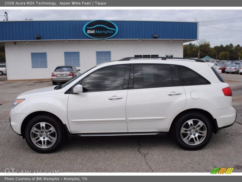 Aspen White Pearl / Taupe 2008 Acura MDX Technology