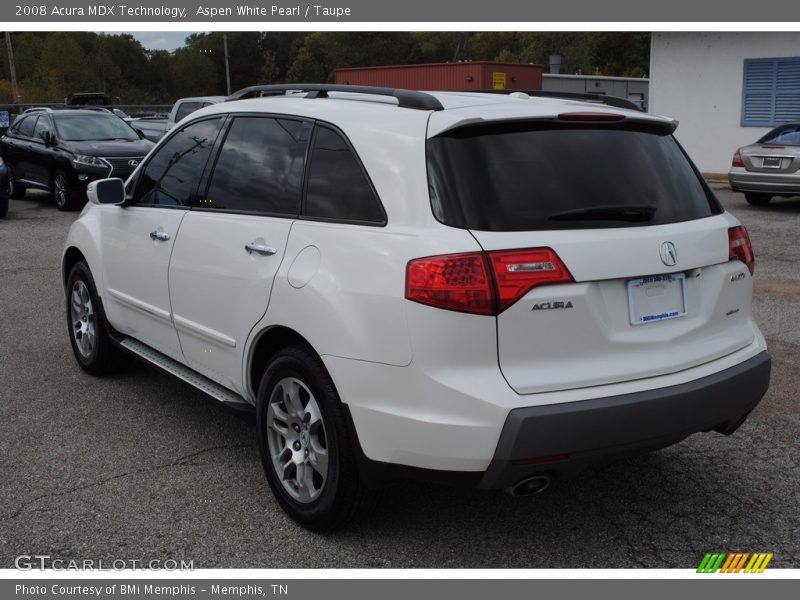 Aspen White Pearl / Taupe 2008 Acura MDX Technology