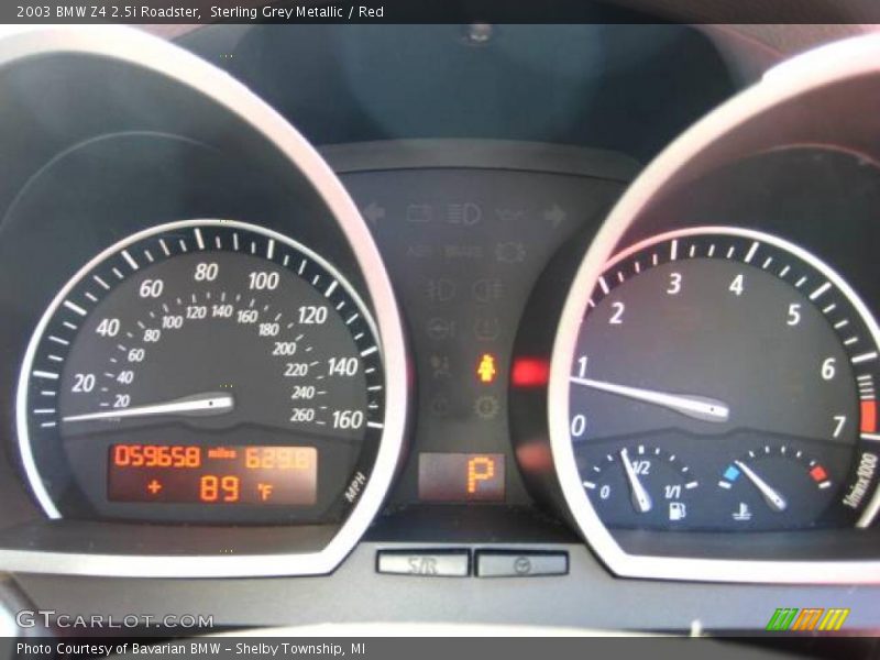 Sterling Grey Metallic / Red 2003 BMW Z4 2.5i Roadster