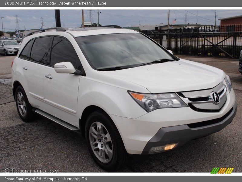 Aspen White Pearl / Taupe 2008 Acura MDX Technology