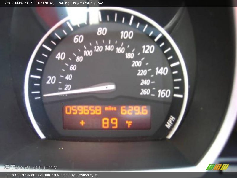 Sterling Grey Metallic / Red 2003 BMW Z4 2.5i Roadster