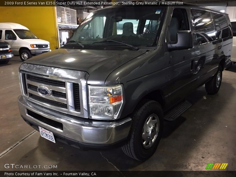 Sterling Grey Metallic / Medium Flint 2009 Ford E Series Van E350 Super Duty XLT Extended Passenger