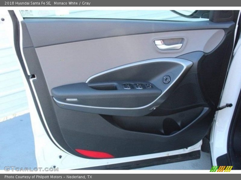 Monaco White / Gray 2018 Hyundai Santa Fe SE