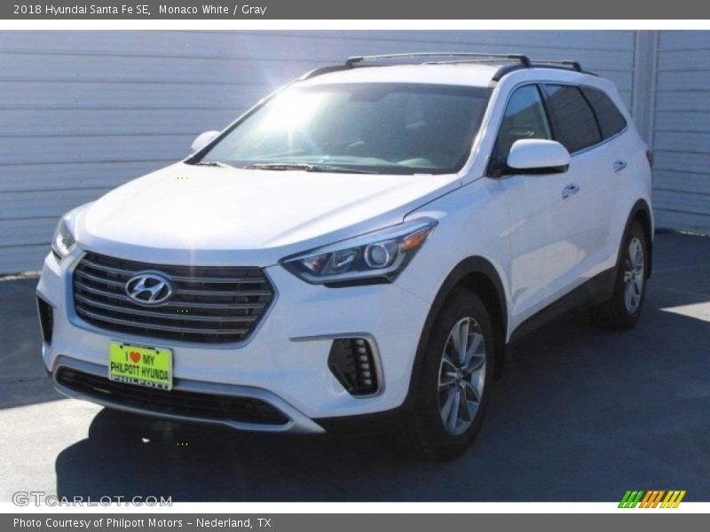 Monaco White / Gray 2018 Hyundai Santa Fe SE