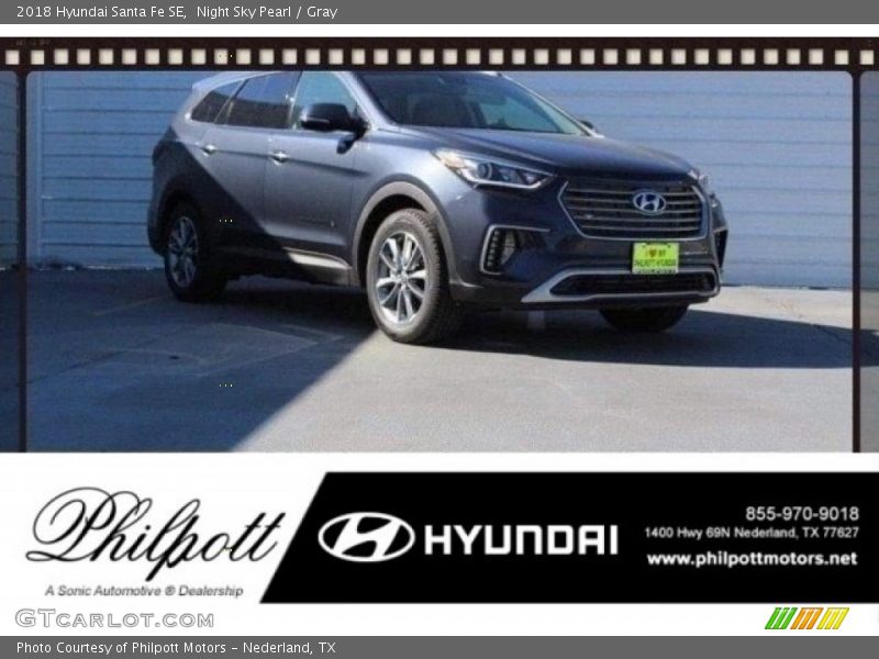 Night Sky Pearl / Gray 2018 Hyundai Santa Fe SE