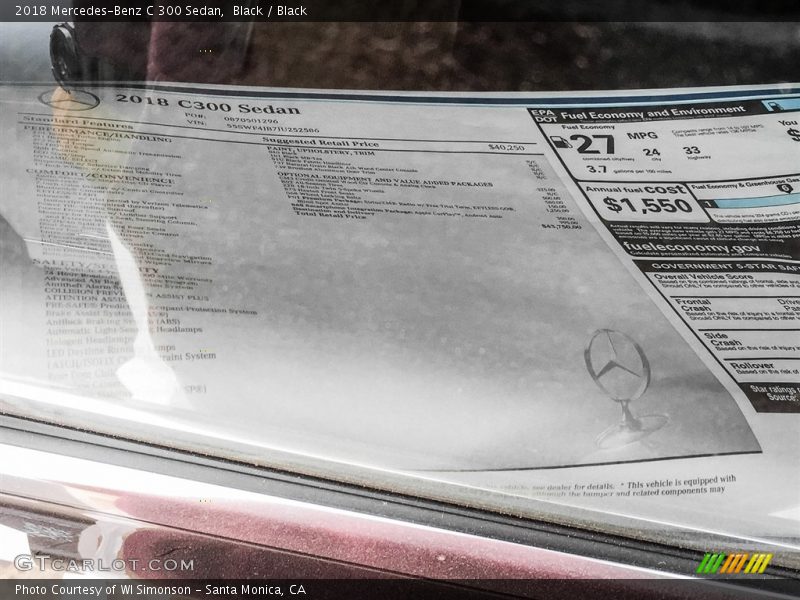 Black / Black 2018 Mercedes-Benz C 300 Sedan