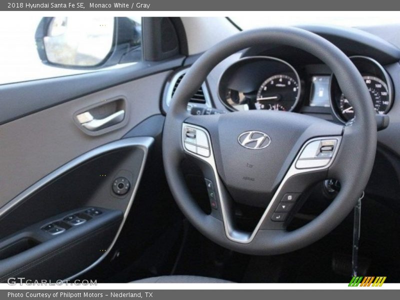 Monaco White / Gray 2018 Hyundai Santa Fe SE