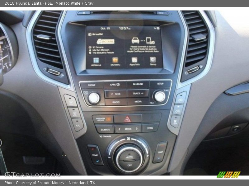 Monaco White / Gray 2018 Hyundai Santa Fe SE