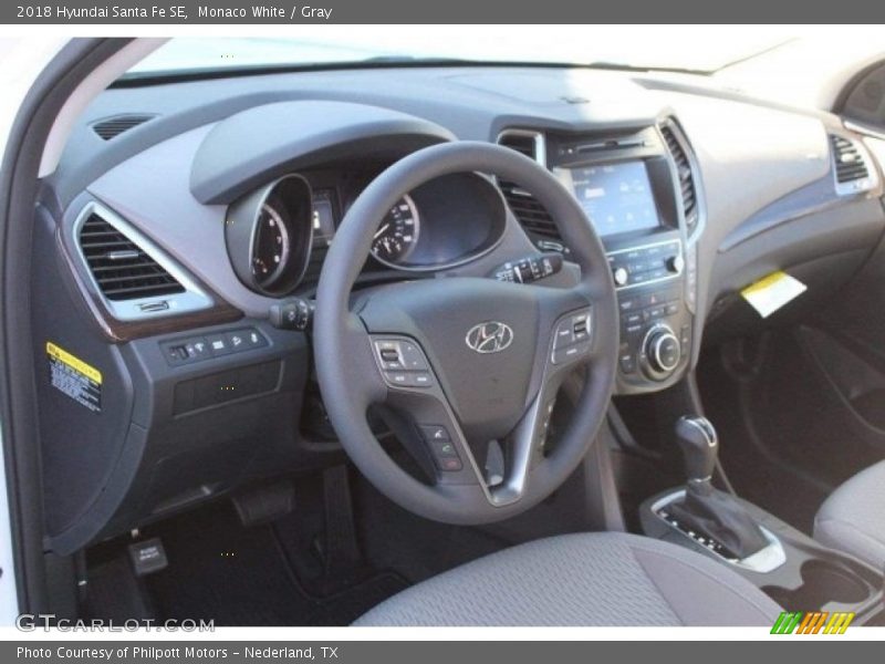 Monaco White / Gray 2018 Hyundai Santa Fe SE