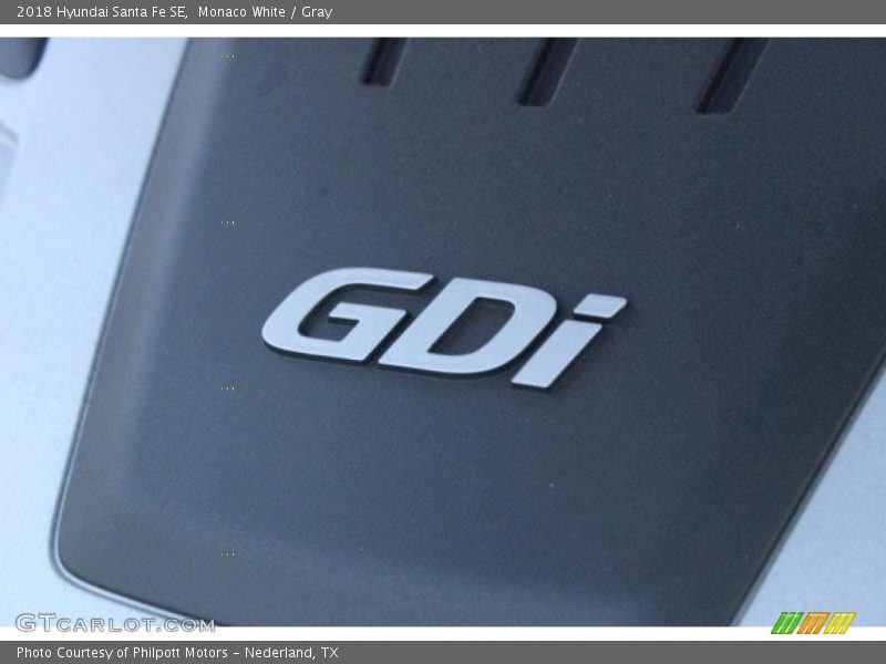Monaco White / Gray 2018 Hyundai Santa Fe SE