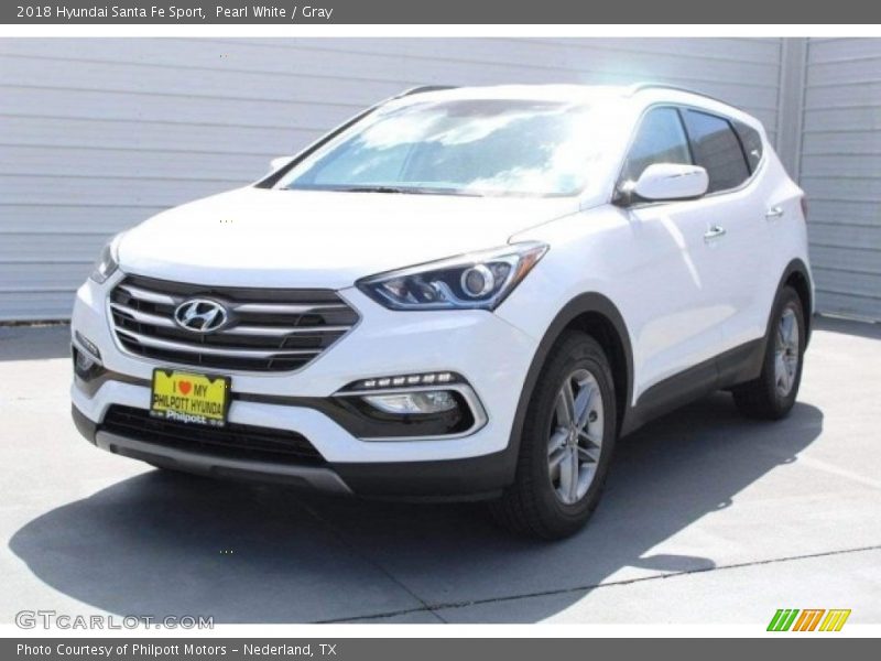 Pearl White / Gray 2018 Hyundai Santa Fe Sport