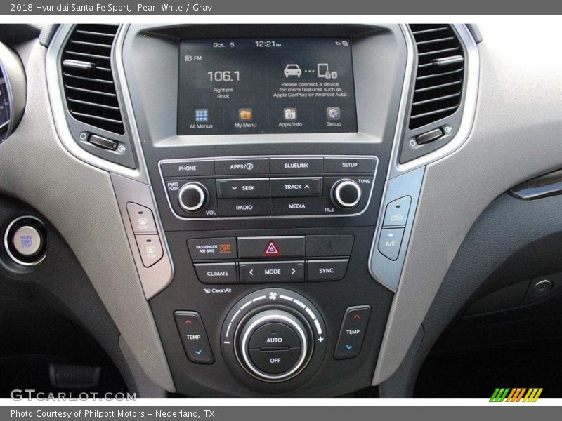 Pearl White / Gray 2018 Hyundai Santa Fe Sport