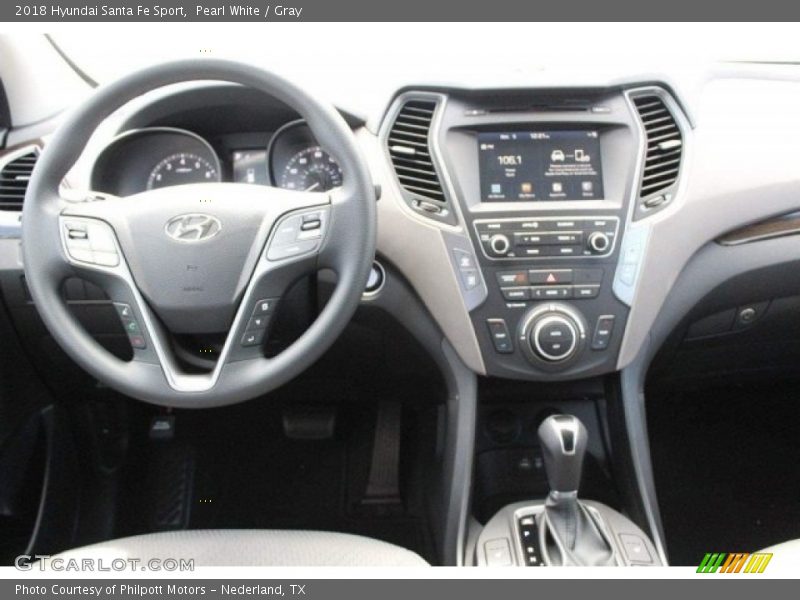 Pearl White / Gray 2018 Hyundai Santa Fe Sport