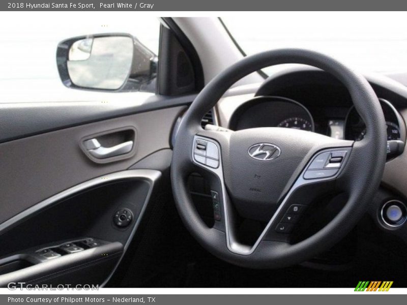Pearl White / Gray 2018 Hyundai Santa Fe Sport