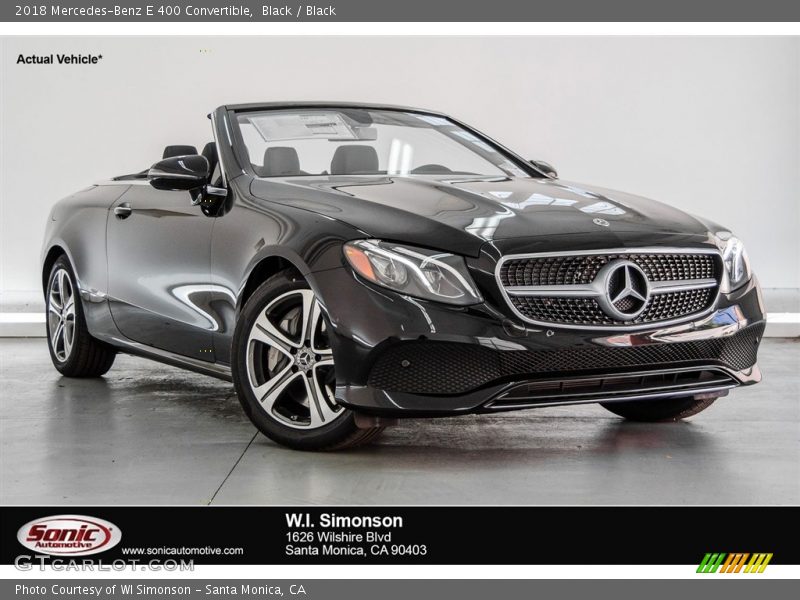 Black / Black 2018 Mercedes-Benz E 400 Convertible