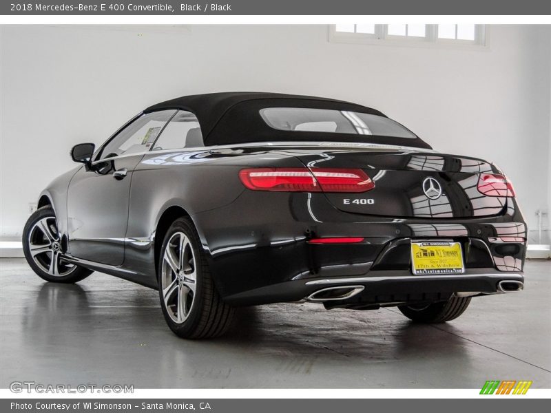 Black / Black 2018 Mercedes-Benz E 400 Convertible