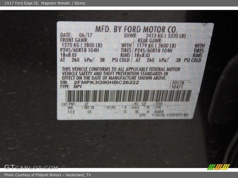 Magnetic Metallic / Ebony 2017 Ford Edge SE