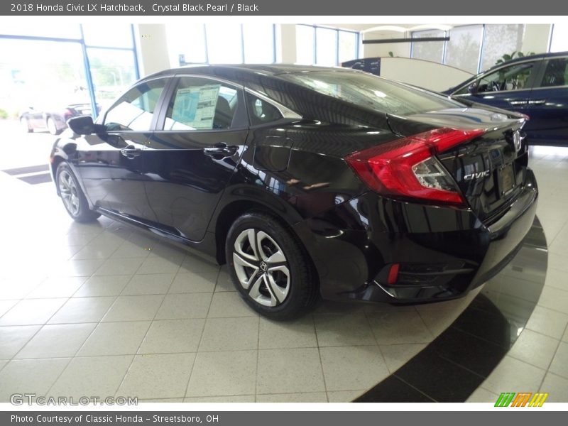 Crystal Black Pearl / Black 2018 Honda Civic LX Hatchback