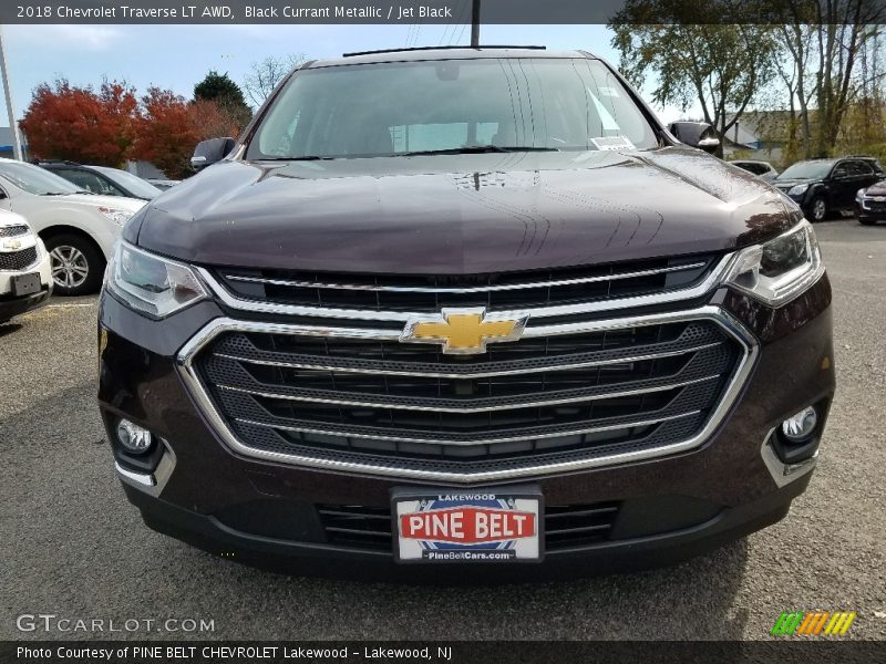 Black Currant Metallic / Jet Black 2018 Chevrolet Traverse LT AWD