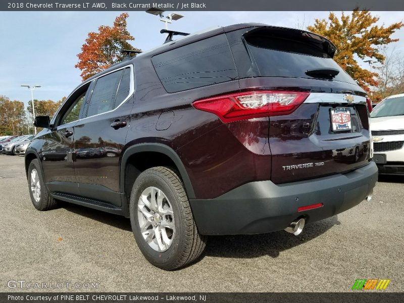 Black Currant Metallic / Jet Black 2018 Chevrolet Traverse LT AWD
