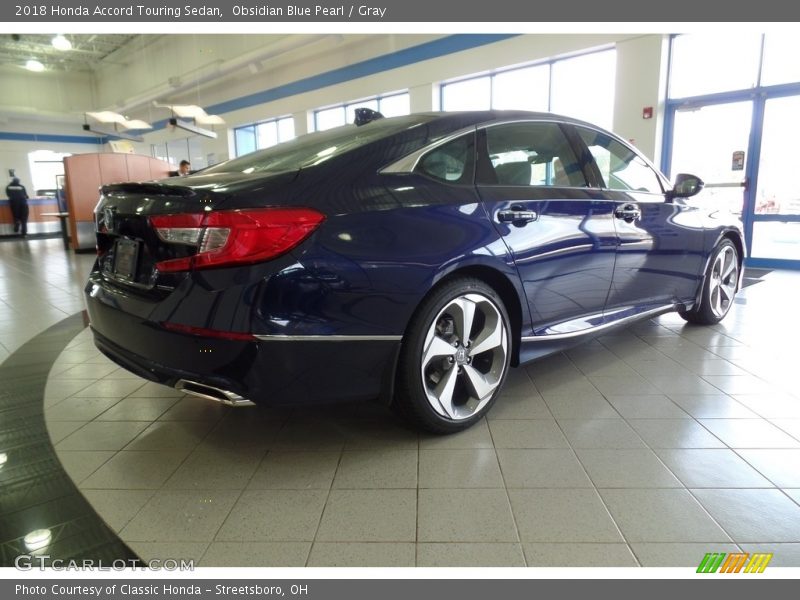 Obsidian Blue Pearl / Gray 2018 Honda Accord Touring Sedan