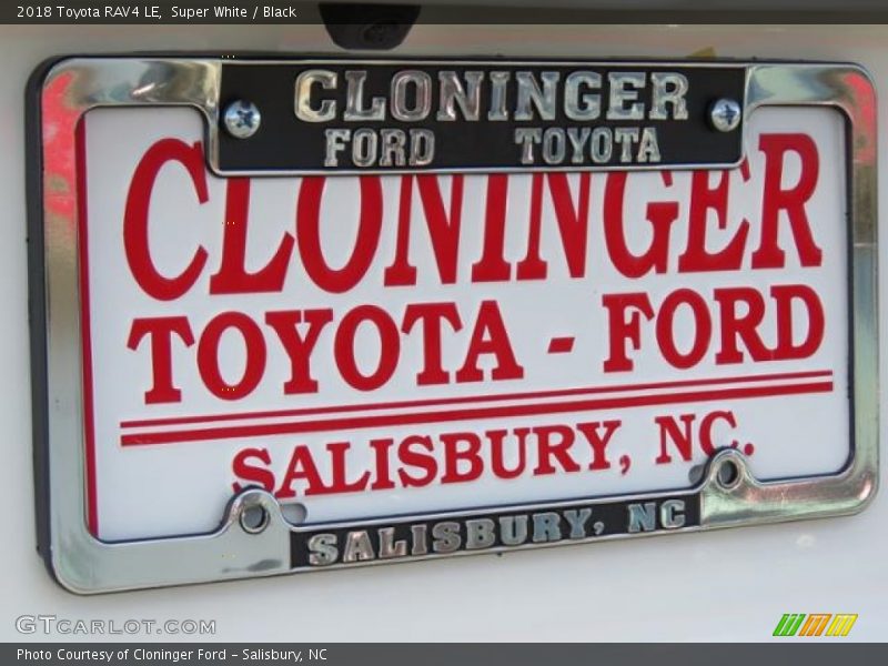 Super White / Black 2018 Toyota RAV4 LE