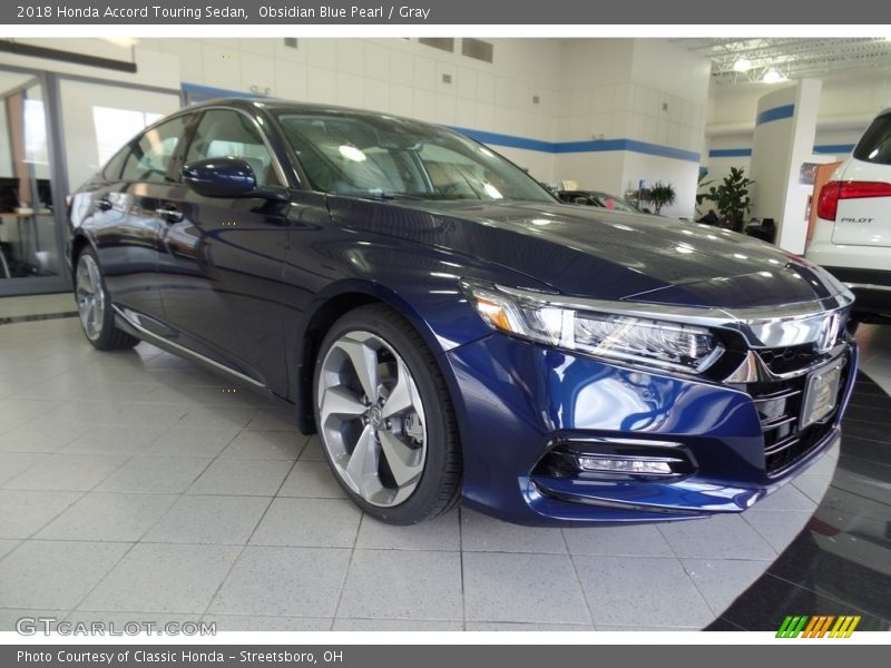 Obsidian Blue Pearl / Gray 2018 Honda Accord Touring Sedan