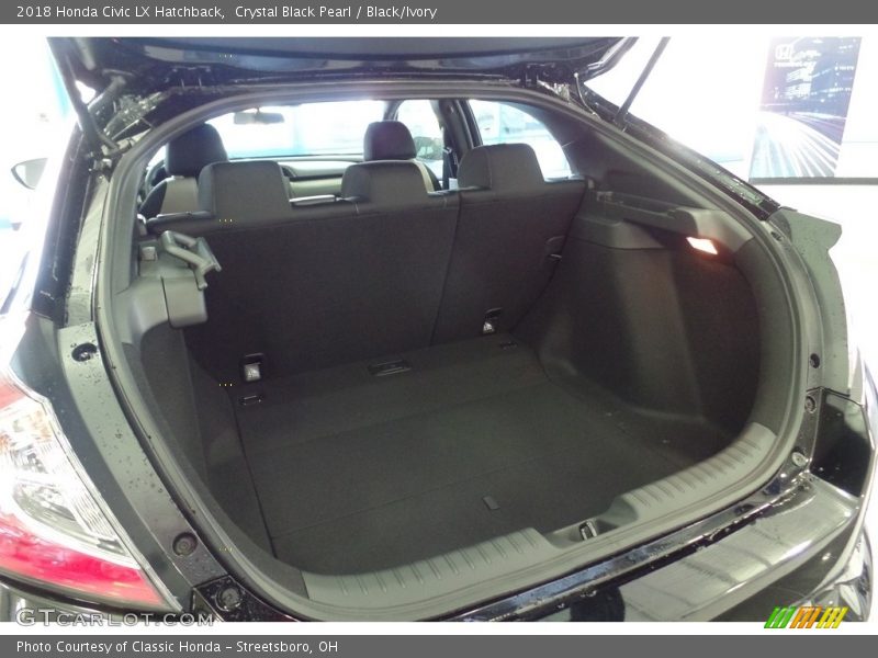 Crystal Black Pearl / Black/Ivory 2018 Honda Civic LX Hatchback