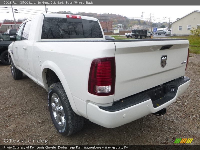Pearl White / Black 2018 Ram 3500 Laramie Mega Cab 4x4